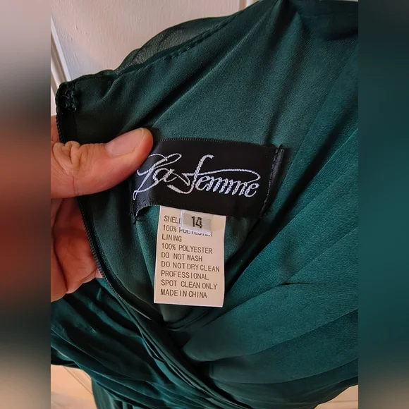 La Femme Emerald Green Formal Bridesmaid Dress - Picture 2 of 3